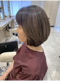 40代50代60代ボリューム上品さ引き立つ大人のレイヤーボブ