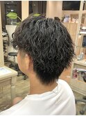 スパイキーショート/ブルーブラック/フェザーパーマ/中村郁未