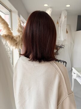 ブリーチなしの艶オレンジカラー