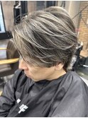 メンズバレイヤージュ/ブリーチ2回/ホワイトカラー