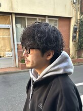 波巻きパーマ[メンズカット/メンズパーマ/波巻きパーマ/フェザーパーマ/短髪/ツーブロック/眉毛/柏駅] 