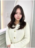 小顔/黒髪/クラゲヘアー/オリーブグレー/ココアベージュ