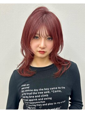 ロンドイディールバンダイ 新潟万代(Lond ideal) レッドカラー×ハッシュカット