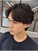 好印象◎黒髪フェザーパーマ×ビジカジ爽やか20代30代