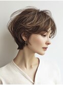 ◇大人可愛い20代30代40代50代前下がりショートボブ丸みショート