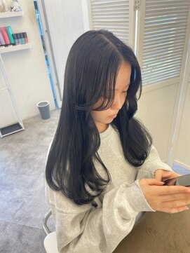 アナ ラーナ(Anna Lanna) 韓国風ロングヘアー　ブルーブラックカラー