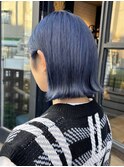 orso hair x 切りっぱなしネイビーカラー