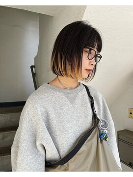 スタニング 渋谷(STUNNING.) デザインブリーチ デザインカラー ボブ デザインボブ