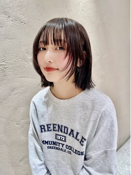 ルル 表参道(lulu.) 黒髪/ボブウルフ/ネビージュ/小顔/ワンレン