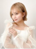 くびれヘアアプリコットオレンジ夏ヘアハイライトカラー