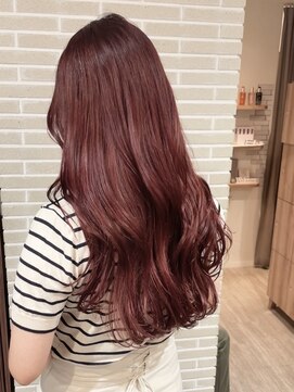 ワインレッド×ブリーチ無しWカラー