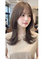 レス(Les.) ハッシュカットミディアムレイヤーくびれヘアダークグレー