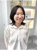 【mischハザマ】肩につく外ハネくびれヘアで簡単スタイリング