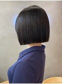 丸みショートボブ/縮毛矯正/20代30代40代/顔周りカット