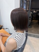 クラン 六甲道(Chlan)&nbsp;ほんのりピンク　ショコラブラウン　切りっぱなしボブ
