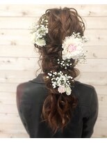 ヘアメイク エンカレッジ(HAIR MAKE encourage)&nbsp;編み下ろし、生花飾り