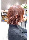 【新保 優】フレンチボブ ピンクブラウン ふわミディ♪