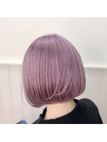 コネクトヘアデザイン バイ マツダ(CONNECT hair design by Matsuda)&nbsp;ペールピンクアッシュのナチュラルボブ
