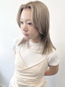 ココ 原宿(KOKO) 黒髪 小顔 クラゲヘアー オリーブグレー ココアベージュボブ