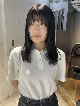 コフィー バイ メルト 吉祥寺(cofy by melt) 【中澤彩乃】韓国レイヤーカット顔まわりブルーブラック暗髪前髪