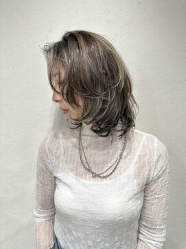 ウニレ バイ センス(unire by sense) 【白髪ぼかし】レイヤー×白髪ぼかしハイライト（グレージュ）