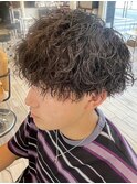 波巻きスパイラルパーマメンズマッシュパーマツイストパーマ