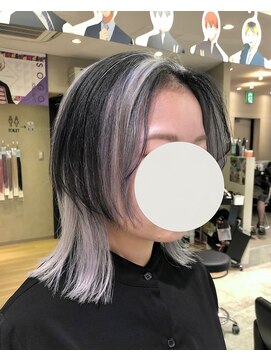 トーキョー オタクヘアー(TOKYO OTAKU HAIR) シルバーカラー オフブラック デザインカラー ブリーチカラー