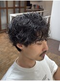 波打ちパーマ/波巻きパーマ/フェザーパーマ/マッシュ/30代メンズ