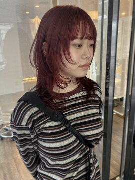 ロット(lot) 【kanau】ワインレッドカラー×ハッシュレイヤー