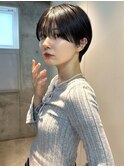 透明感カラー ボブ 前髪 ショート カラー ブリーチ&ダブルカラー