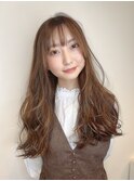 ロングスタイルでベージュカラー　20代30代40代50代