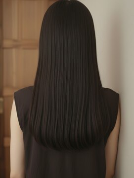 フレイムス ヘアアンドリラックス 吉川店(Frames hair&relax) 艶感ブラウン×縮毛矯正ストレートロングヘア20代30代吉川