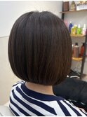 【大人女性ショートカット】骨格矯正ナチュラル切りっぱなしボブ