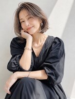 アッシュ 学芸大学店(Ash)&nbsp;ミディアムボブ/ハイライト/大人女性/アッシュグレイ/脱白髪染め