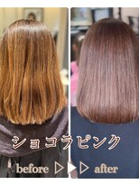 ローレン(LOREM)&nbsp;大人ガーリーAラインボブ×ショコラピンク1.9