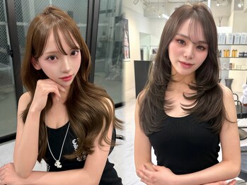 ヴィヴィー 福岡天神店(VIVIE)の写真/髪質改善サロンだから叶う、艶と透明感、再現性を両立したブリーチなしダブルカラーとレイヤーカット♪