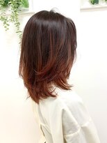 ヘアバイプルーヴ(Hair by PROVE)&nbsp;レッドグラデーションミディ