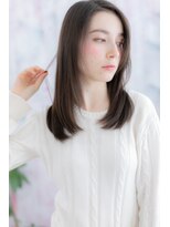 ミック 日暮里店(miq)&nbsp;アッシュブラックかきあげバングロングストレートa1