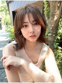 エレン　小顔カット×くびれ外ハネミディ　薄め前髪　髪質改善