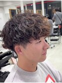 波巻きパーマメンズツイストスパイラルパーマツーブロック