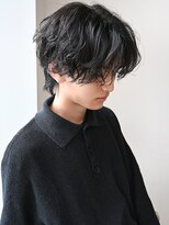 ディッセンバー 神宮前(December)&nbsp;ニュアンスパーマアッシュブラックウルフ波巻きスパイラル渋谷