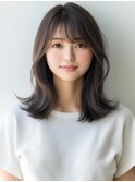 ★暗めカラーグランマッシュフェイスフレーミングデザインカラー