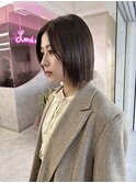 切りっぱなしボブ/ダークブラウン