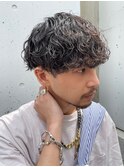 20代緩め波巻きスパイラルパーマメンズマッシュカット原宿fifth