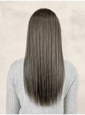大人可愛いブリーチなしラベンダーグレージュカラーふわミディ
