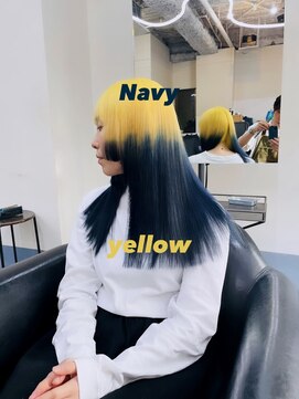 エシカ(ethica) 【ethica_南船場】イエロー&ネイビー/デザインカラー