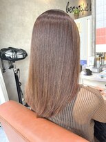 ハナビ(hanabi)&nbsp;縮毛矯正ビフォーアフター　髪質改善　ハイトーンカラーダメージ