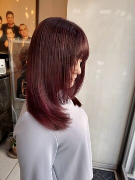 ヴァンカウンシル 松本店(VAN COUNCIL) ミディアムレイヤー_ピンクヘア