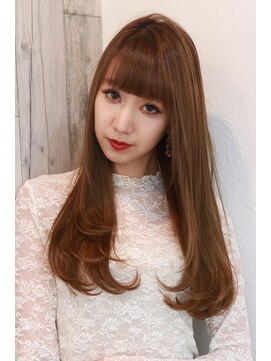 小顔クラゲヘアー。黒髪ココアベージュでオリーブグレー。