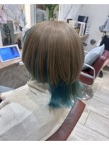 ブラウン(Brown)&nbsp;ハイトーンデザインカラー×ウルフカット